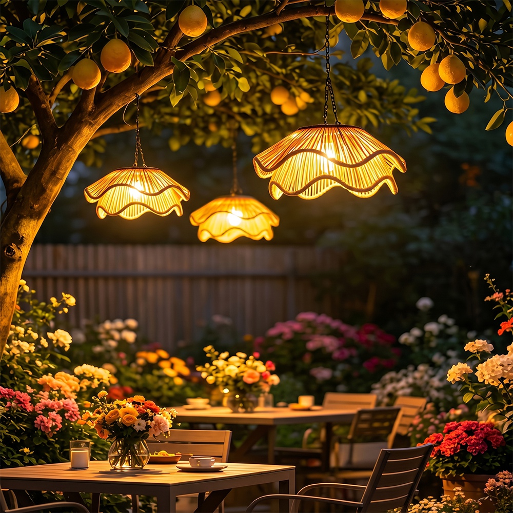 Boho Waterproof Solar Pendant Light for Outdoor Patio & Garden