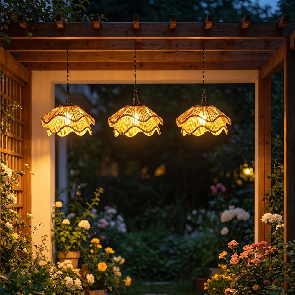 Boho Waterproof Solar Pendant Light for Outdoor Patio & Garden