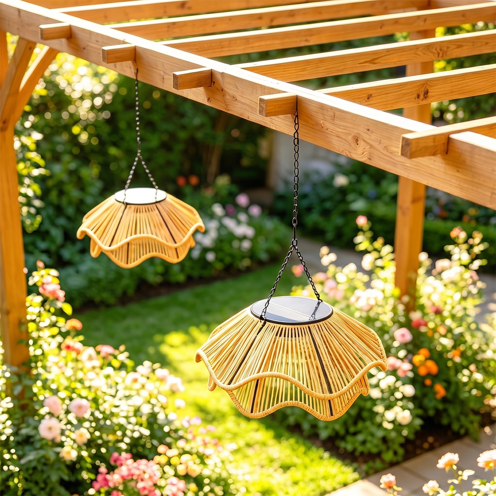 Boho Waterproof Solar Pendant Light for Outdoor Patio & Garden