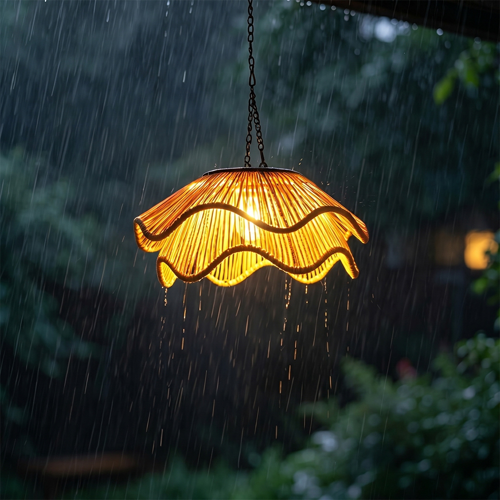 Boho Waterproof Solar Pendant Light for Outdoor Patio & Garden