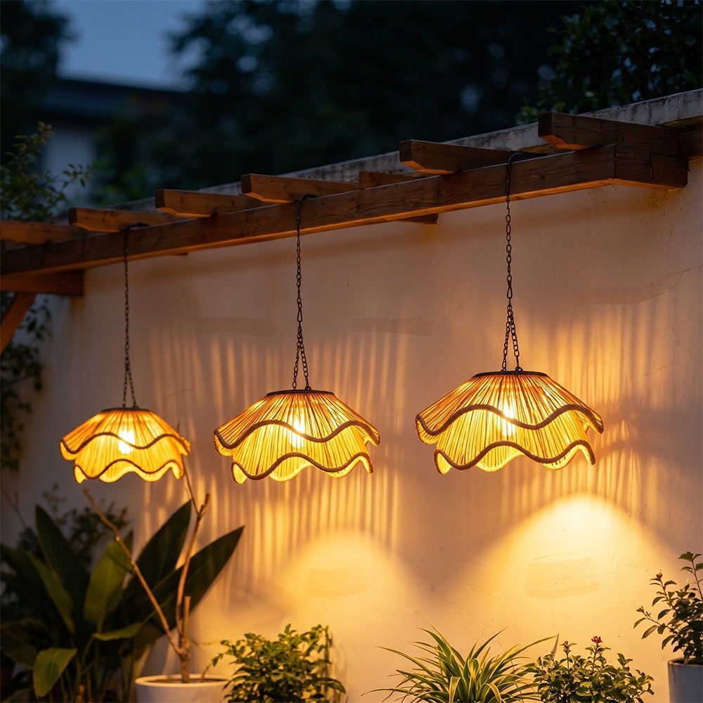 Boho Waterproof Solar Pendant Light for Outdoor Patio & Garden