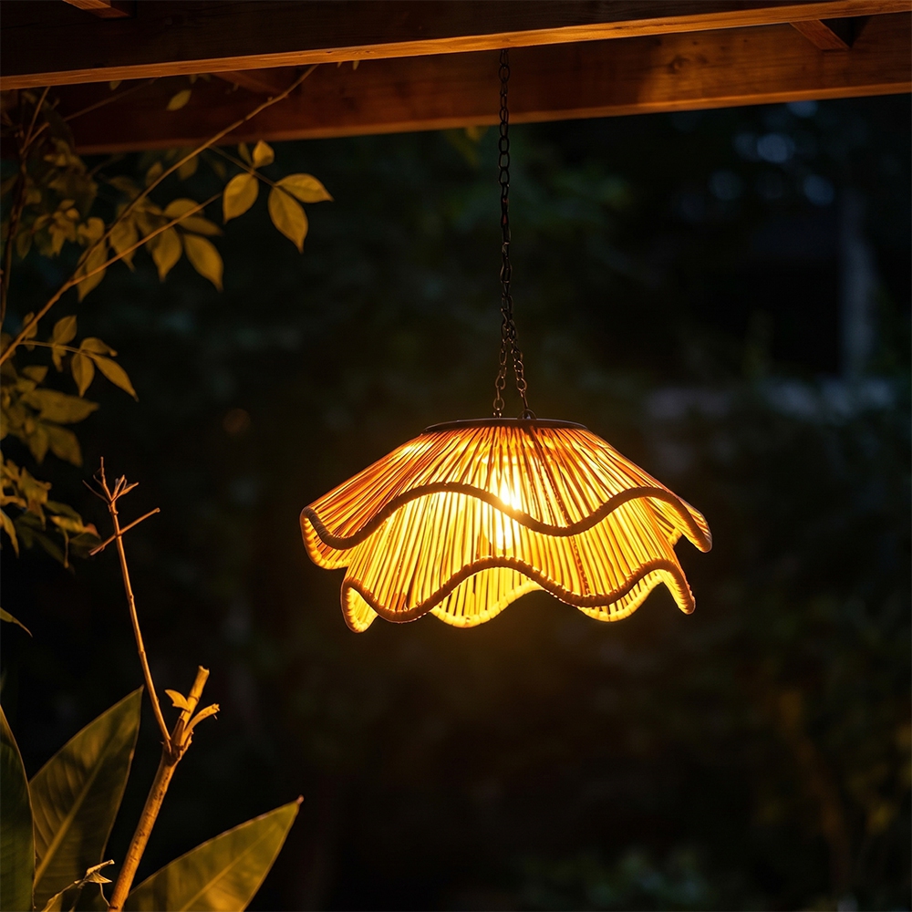 Boho Waterproof Solar Pendant Light for Outdoor Patio & Garden