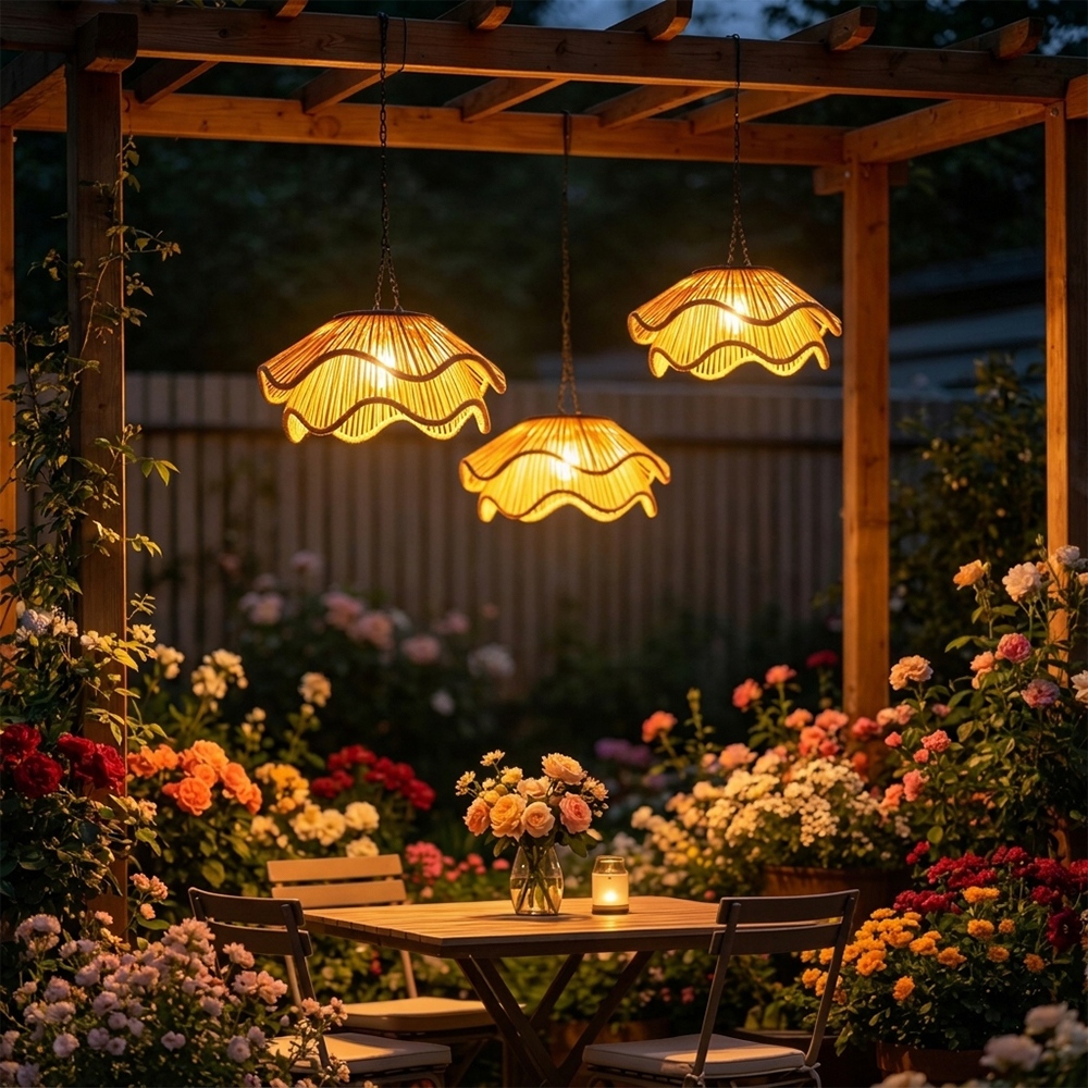 Boho Waterproof Solar Pendant Light for Outdoor Patio & Garden
