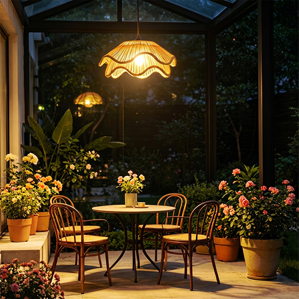 Boho Waterproof Solar Pendant Light for Outdoor Patio & Garden