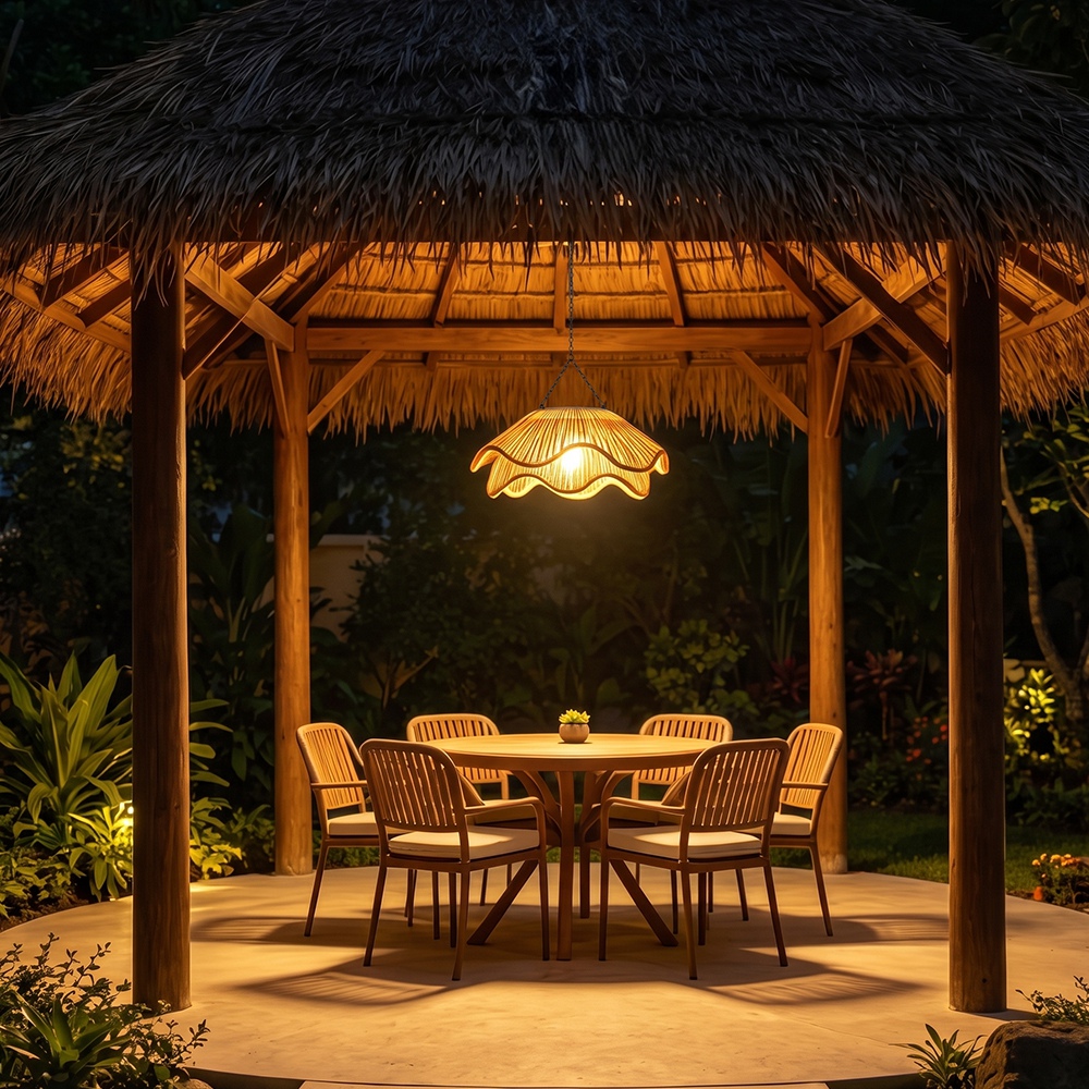Boho Waterproof Solar Pendant Light for Outdoor Patio & Garden