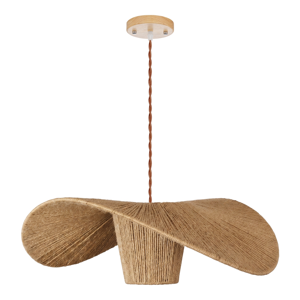Extra Large Rustic Hat Pendant Light Oversized Wabi-Sabi Lamp
