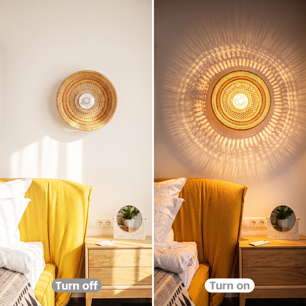 Handmade Bamboo Woven Wall Light Original Design Sconce