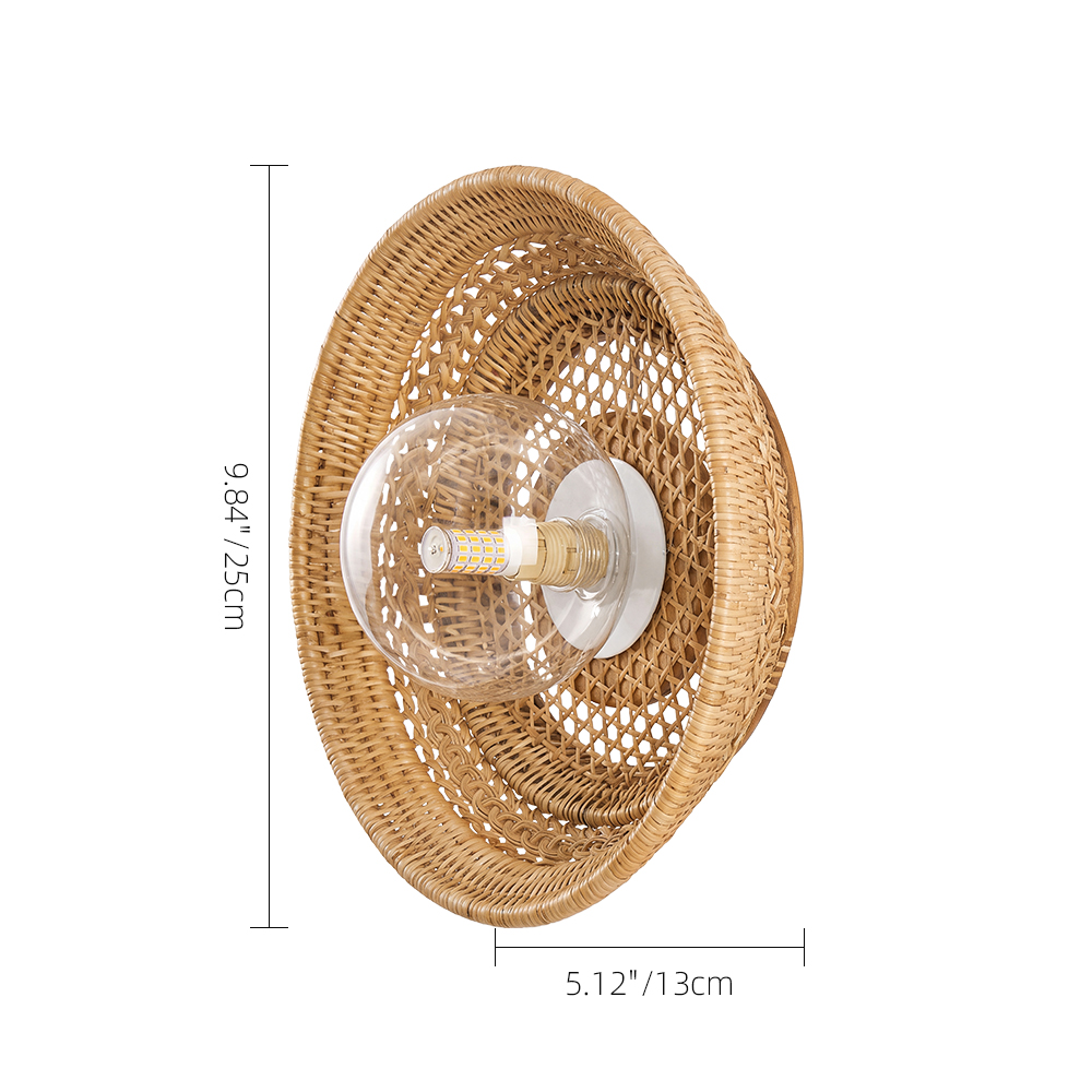 Handmade Bamboo Woven Wall Light Original Design Sconce