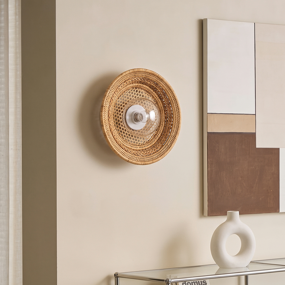Handmade Bamboo Woven Wall Light Original Design Sconce