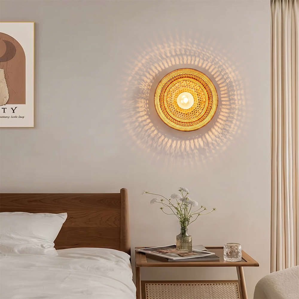 Handmade Bamboo Woven Wall Light Original Design Sconce