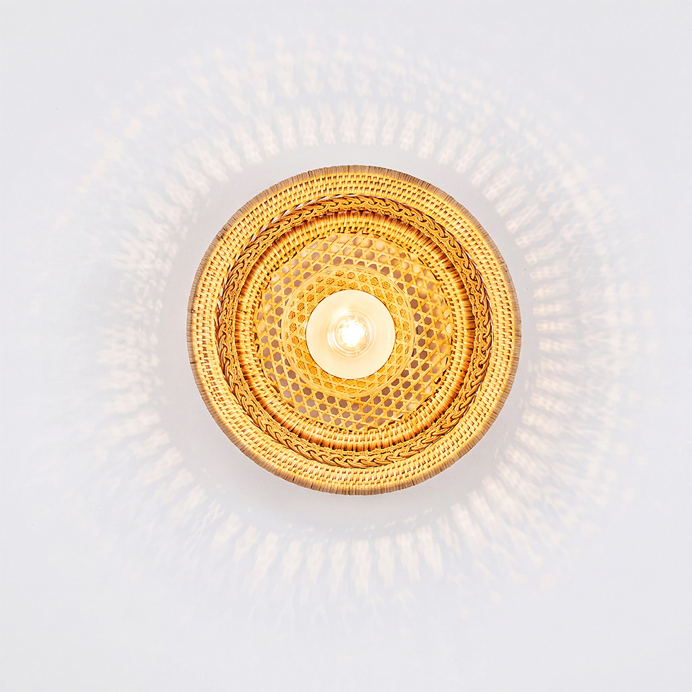 Handmade Bamboo Woven Wall Light Original Design Sconce