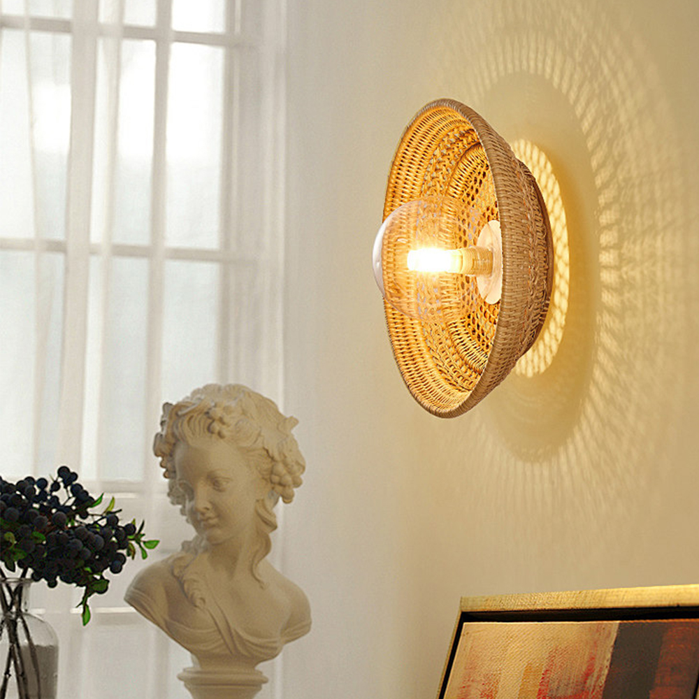 Handmade Bamboo Woven Wall Light Original Design Sconce