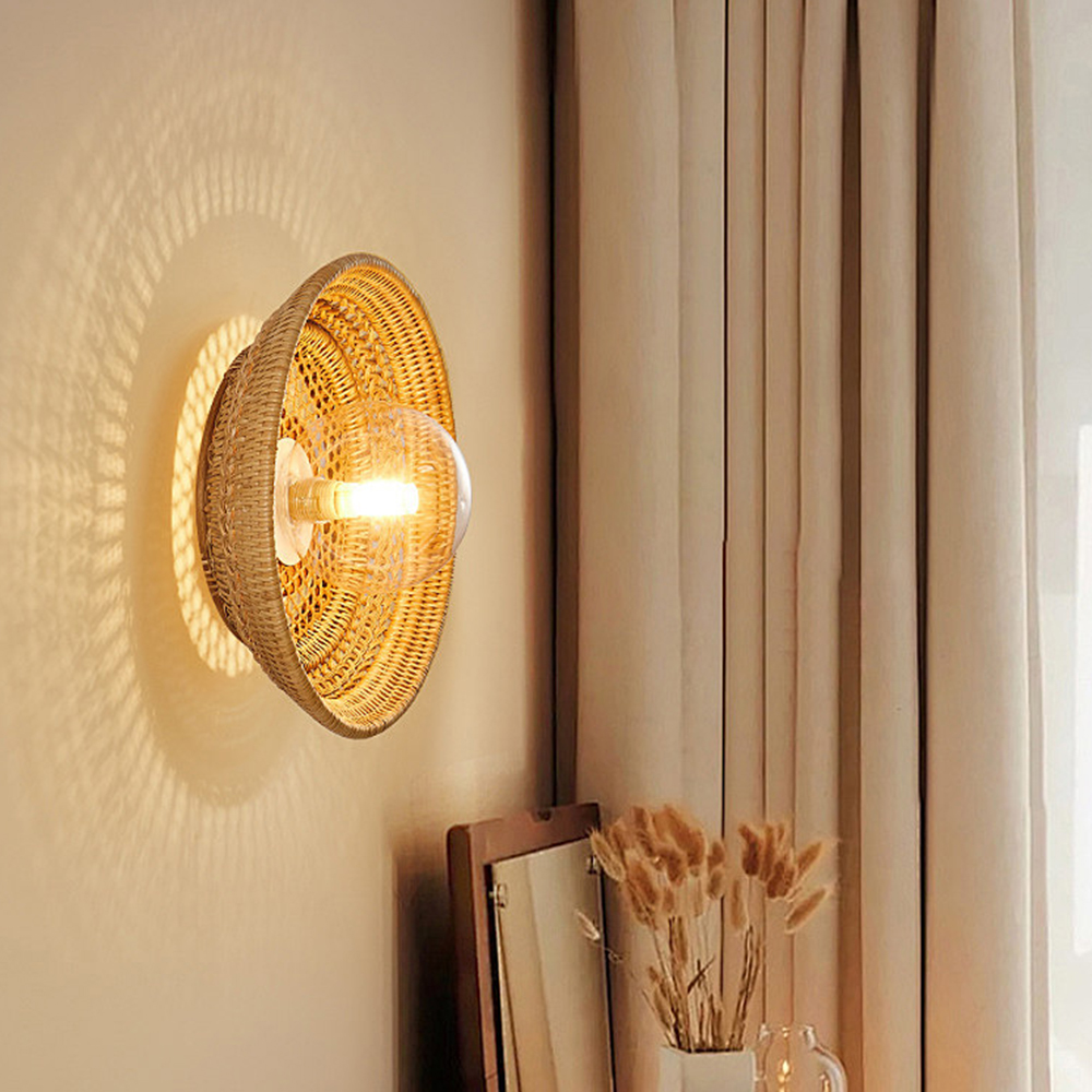 Handmade Bamboo Woven Wall Light Original Design Sconce