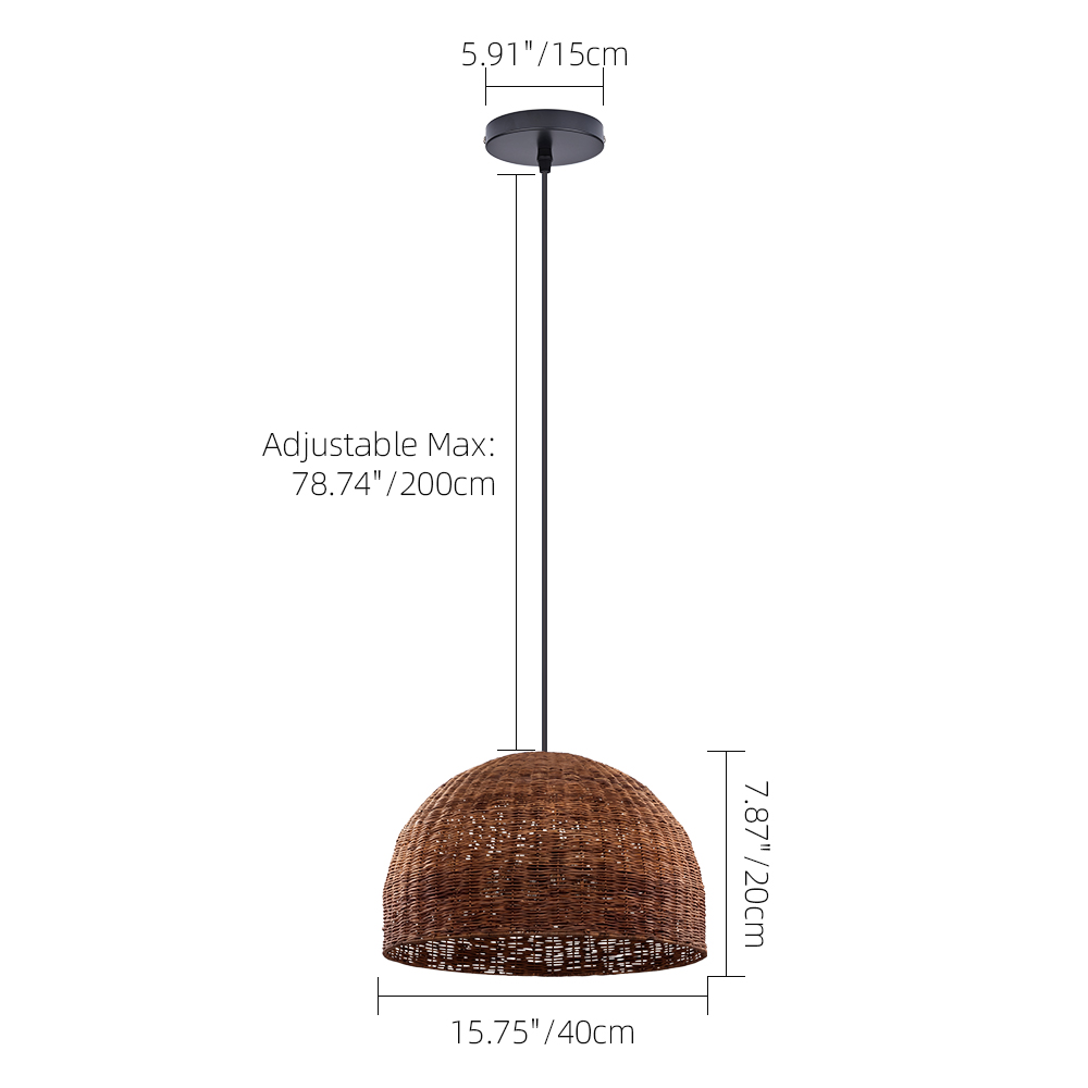 6-Light Tidepool Bronze Pendant Handwoven Basket Lamp