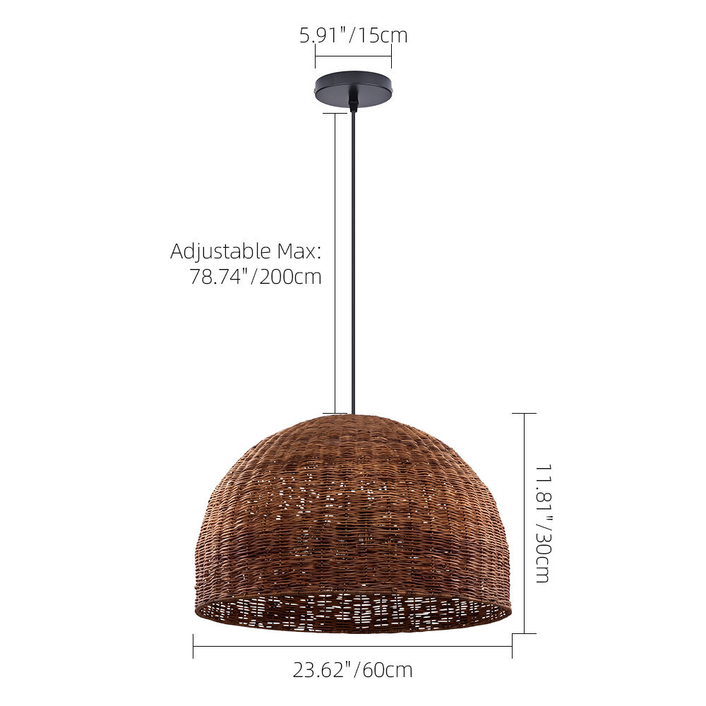 6-Light Tidepool Bronze Pendant Handwoven Basket Lamp