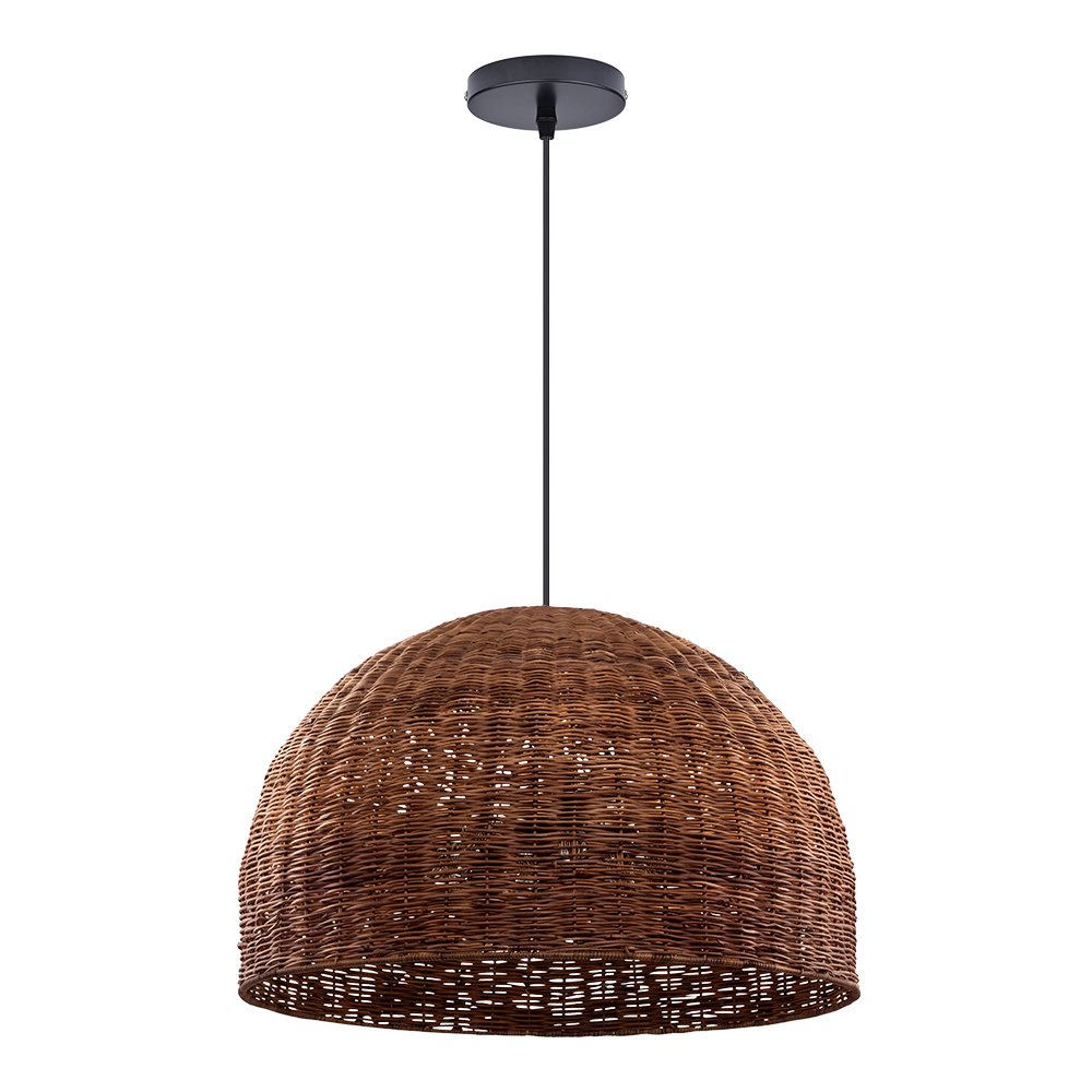 6-Light Tidepool Bronze Pendant Handwoven Basket Lamp