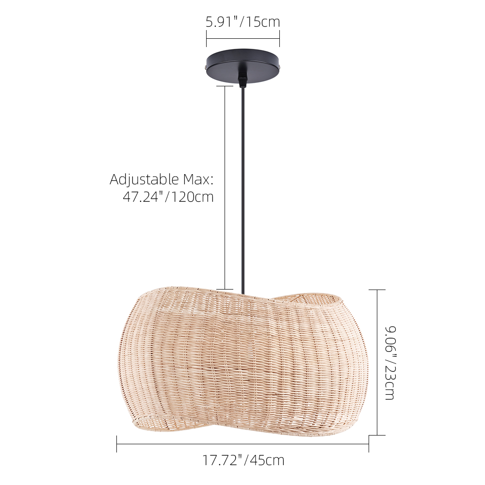 Natural Wicker Hanging Light Rattan Pendant Lampshade