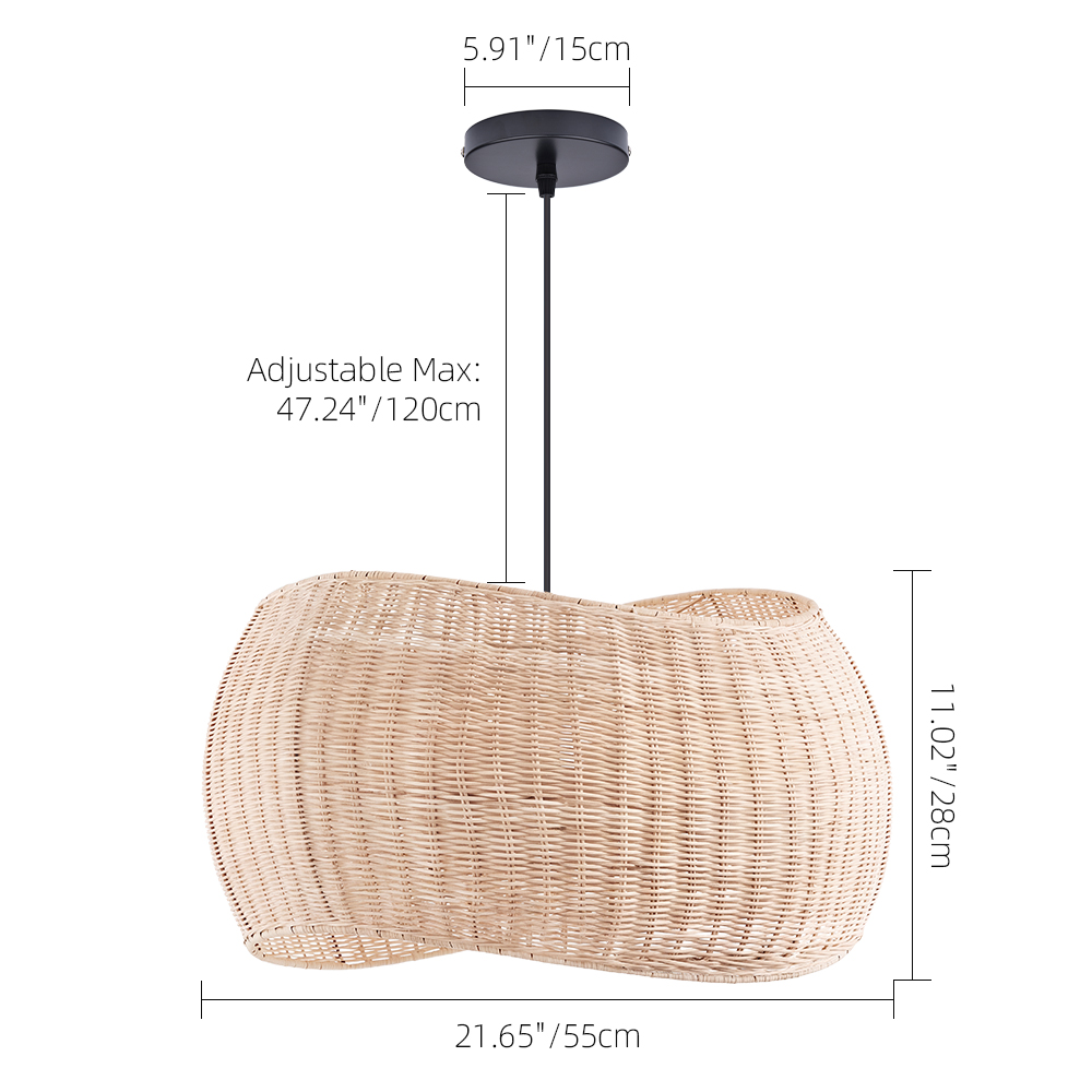 Natural Wicker Hanging Light Rattan Pendant Lampshade