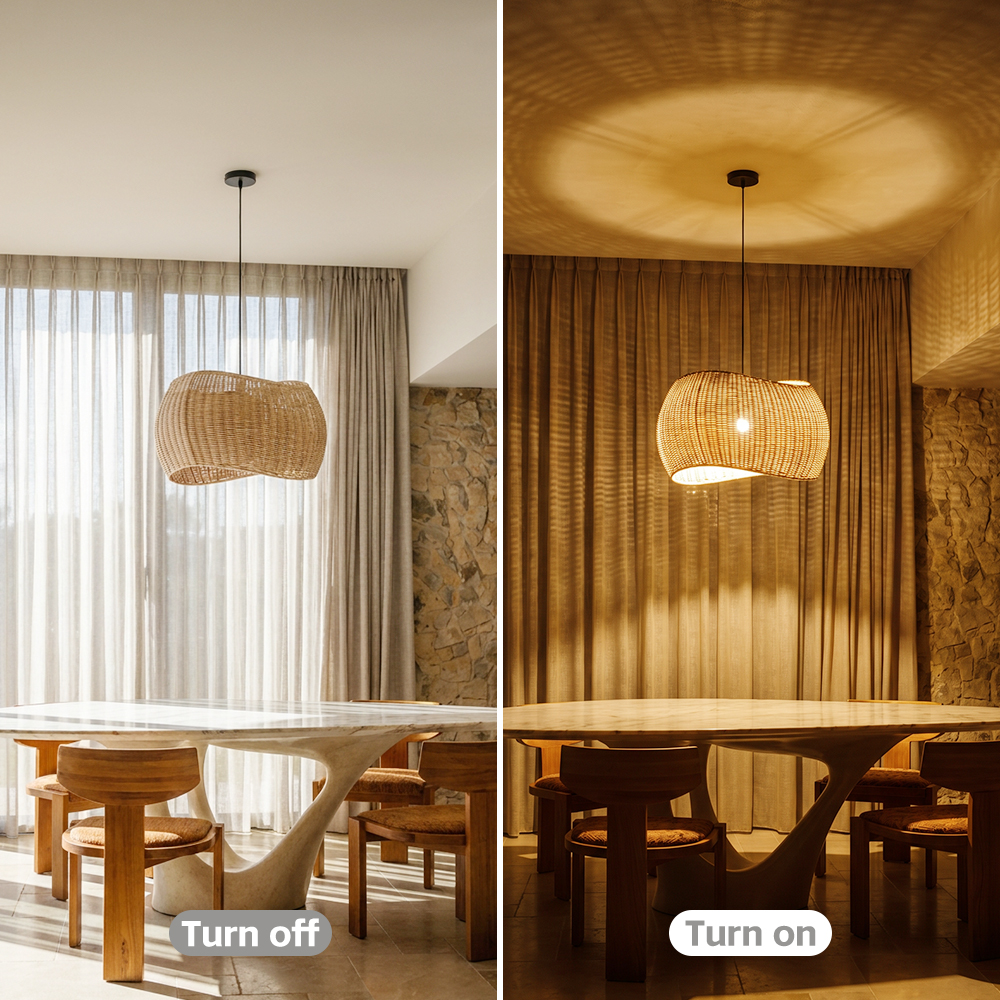 Natural Wicker Hanging Light Rattan Pendant Lampshade