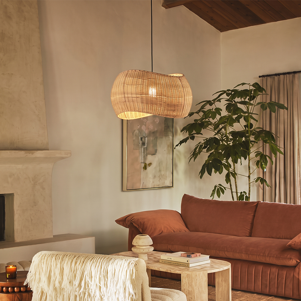 Natural Wicker Hanging Light Rattan Pendant Lampshade
