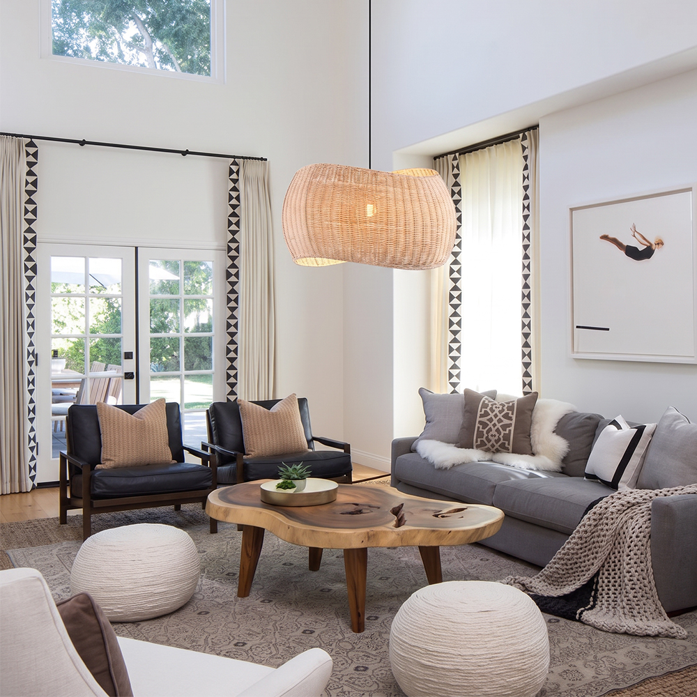Natural Wicker Hanging Light Rattan Pendant Lampshade