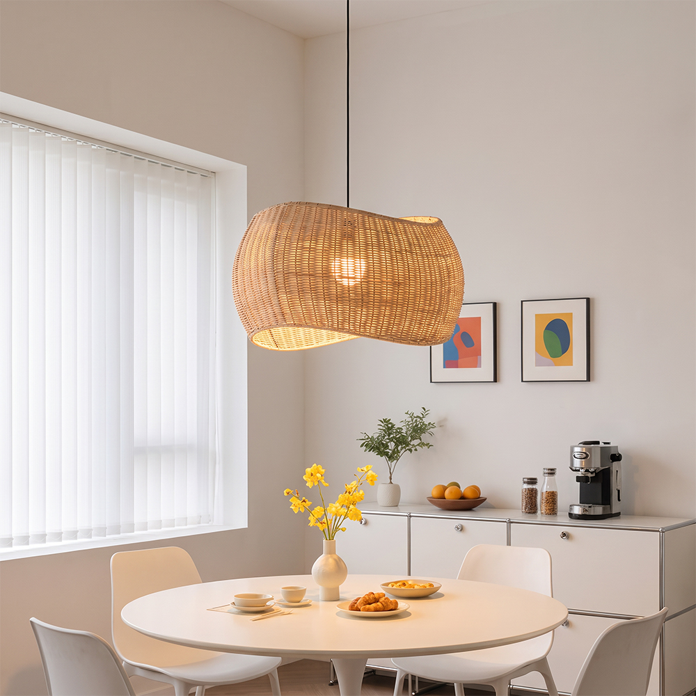 Natural Wicker Hanging Light Rattan Pendant Lampshade
