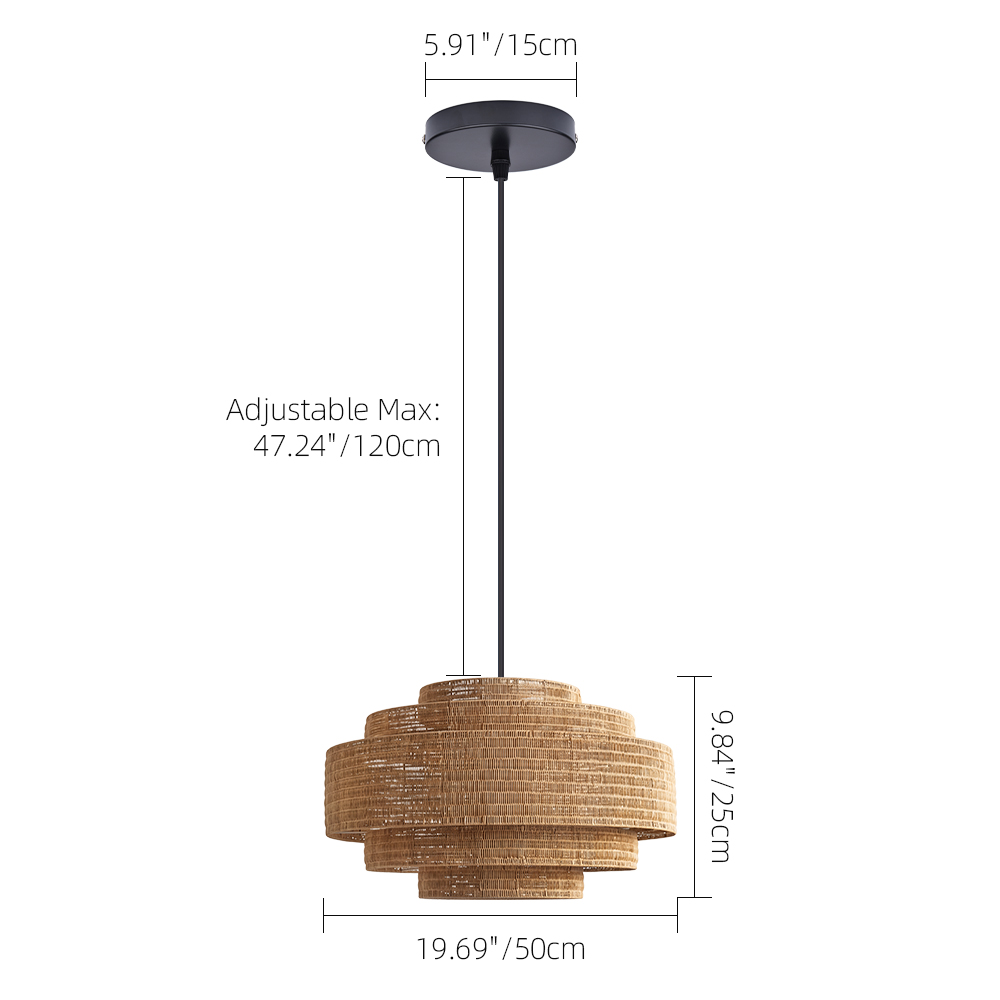 Natural Rattan Pendant Light Large Handwoven Ceiling Light