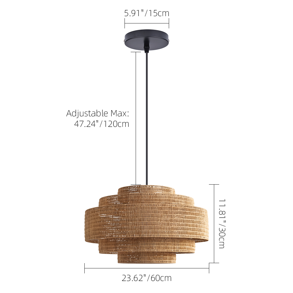 Natural Rattan Pendant Light Large Handwoven Ceiling Light