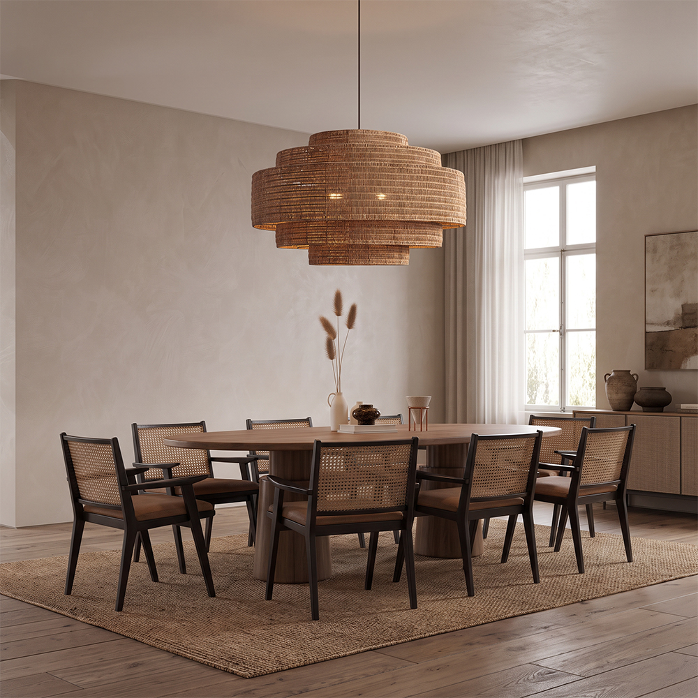 Natural Rattan Pendant Light Large Handwoven Ceiling Light