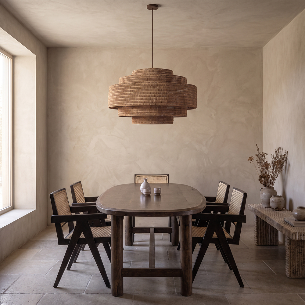 Natural Rattan Pendant Light Large Handwoven Ceiling Light