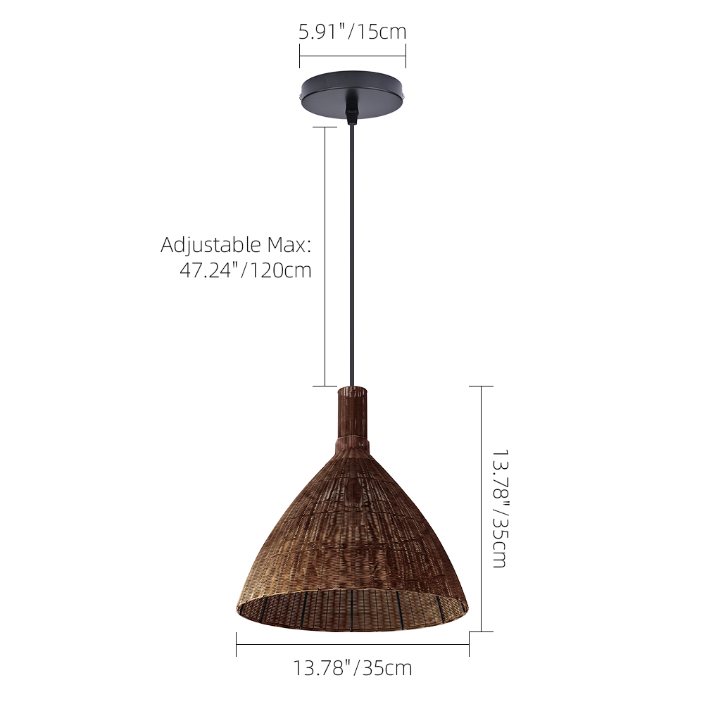 Retro Wabi-Sabi Rattan Pendant Light Dining Room Lamp