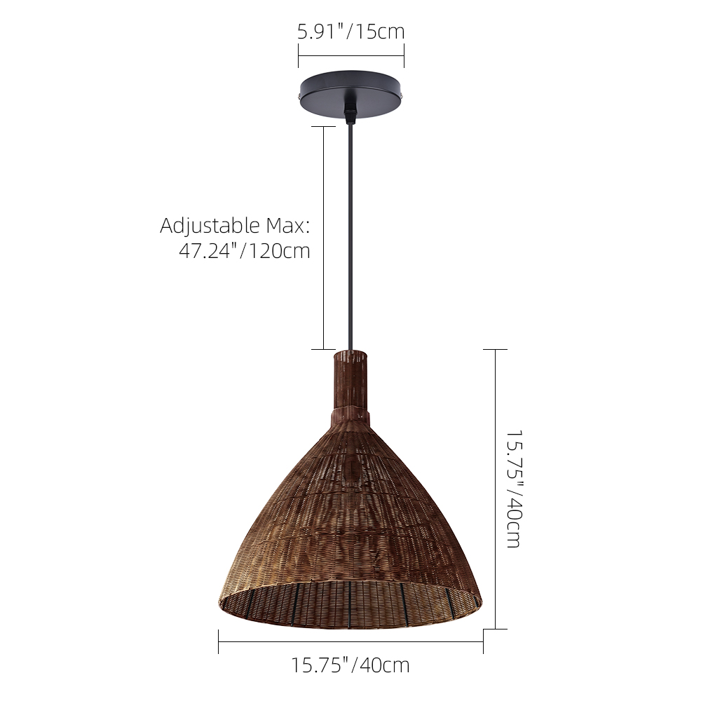 Retro Wabi-Sabi Rattan Pendant Light Dining Room Lamp