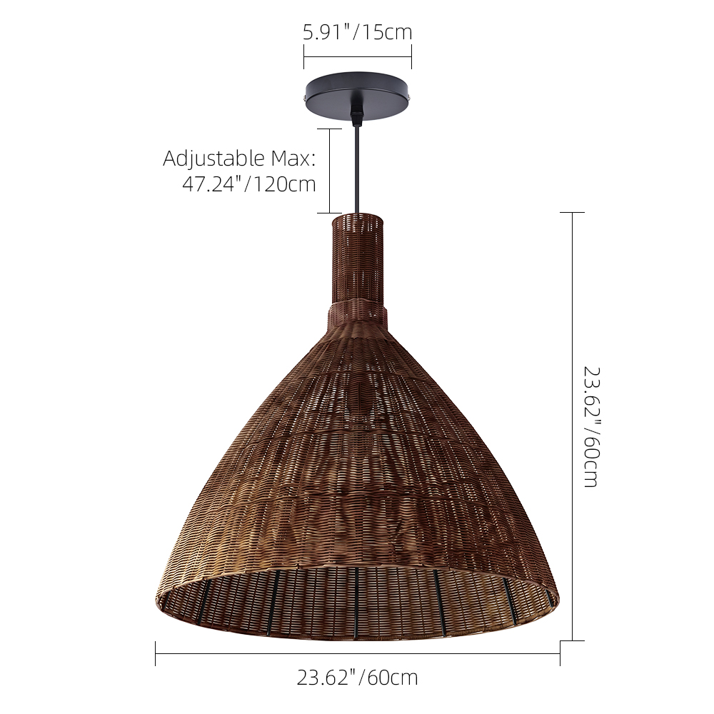 Retro Wabi-Sabi Rattan Pendant Light Dining Room Lamp