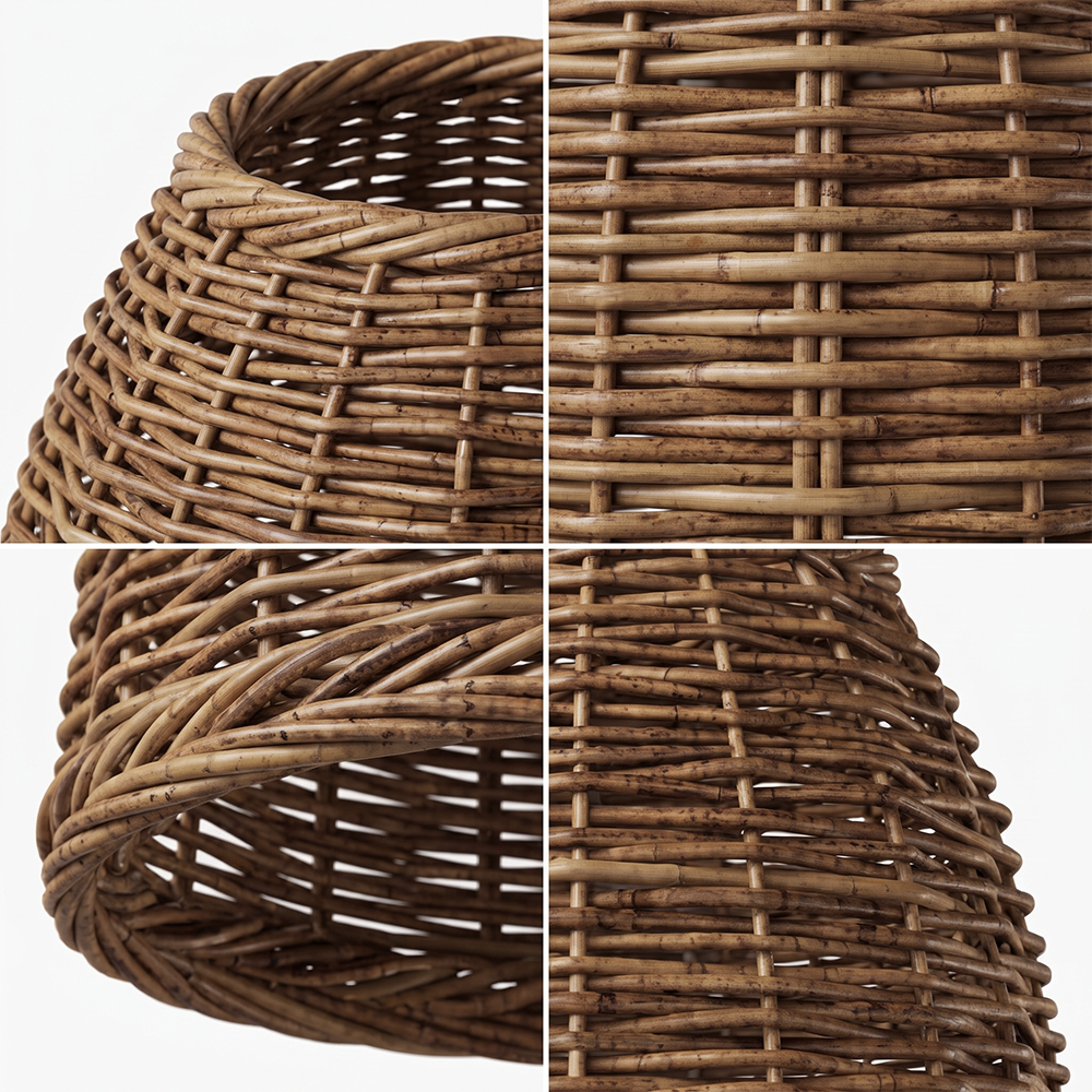 Wabi-Sabi Basket Weave Rattan Pendant Light Vintage Dining Lamp