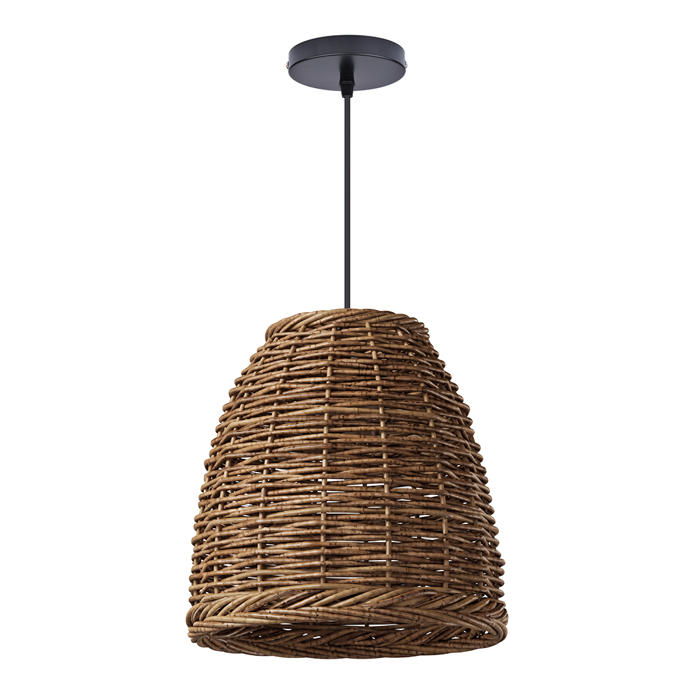 Wabi-Sabi Basket Weave Rattan Pendant Light Vintage Dining Lamp