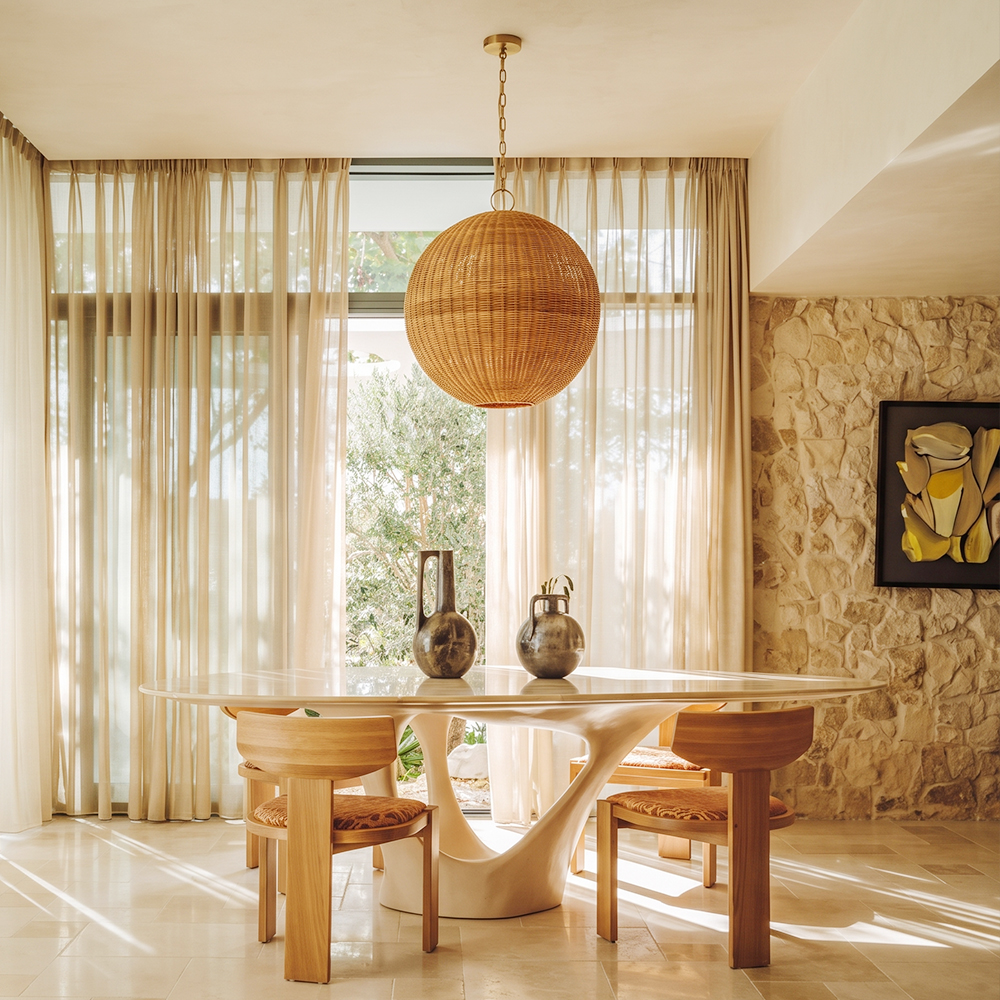 Californian Coastal Rattan Pendant Light Handwoven Dining Lamp
