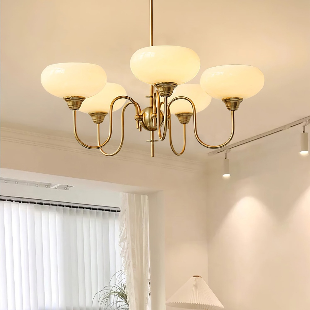 Bubble Creamy Persimmon Glass Chandelier