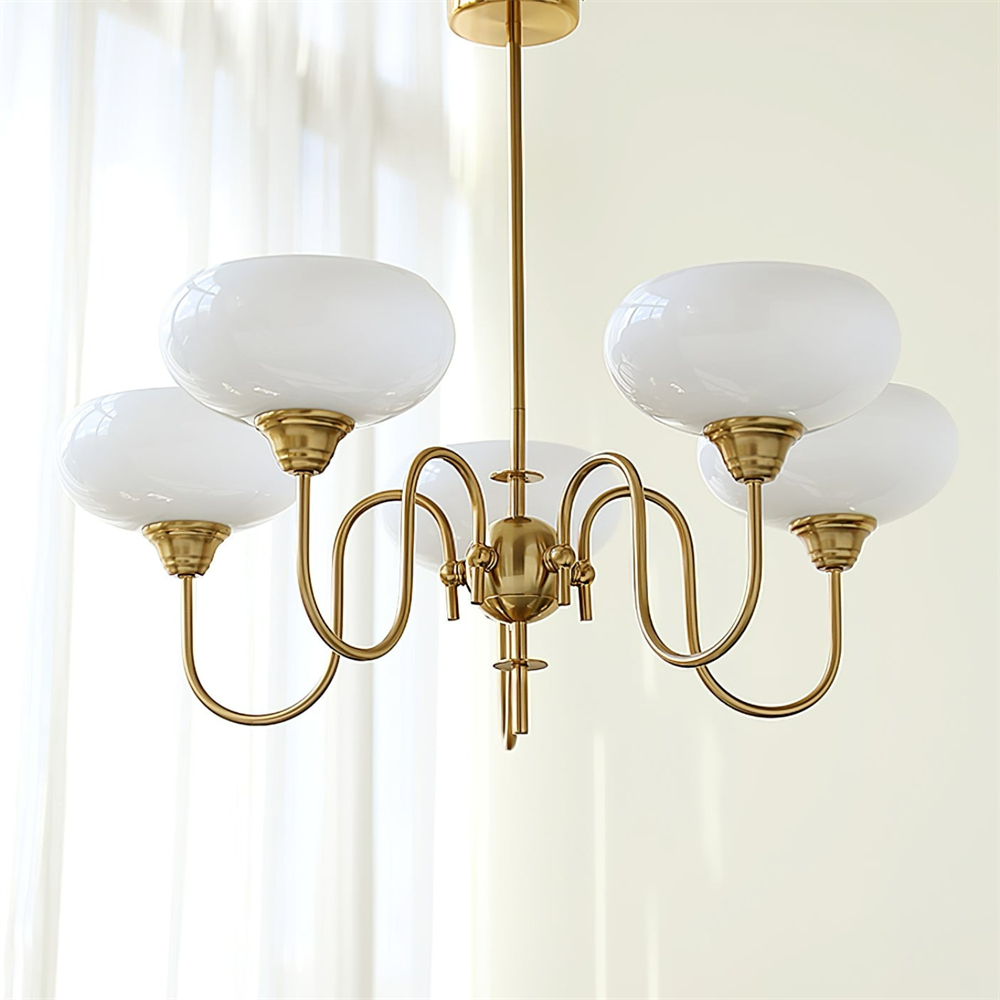 Bubble Creamy Persimmon Glass Chandelier