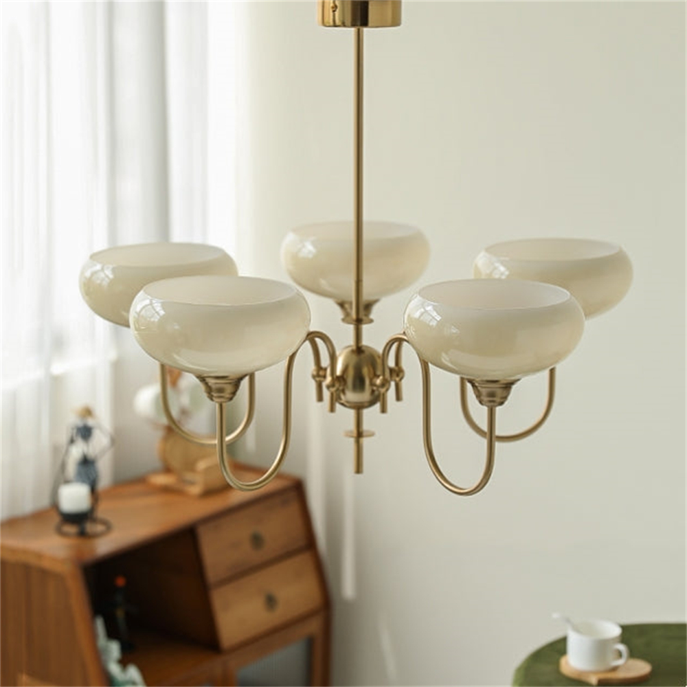 Bubble Creamy Persimmon Glass Chandelier
