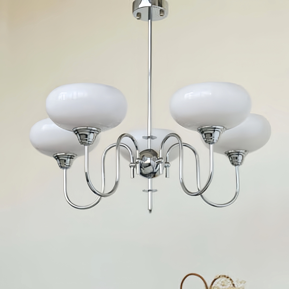 Bubble Creamy Persimmon Glass Chandelier