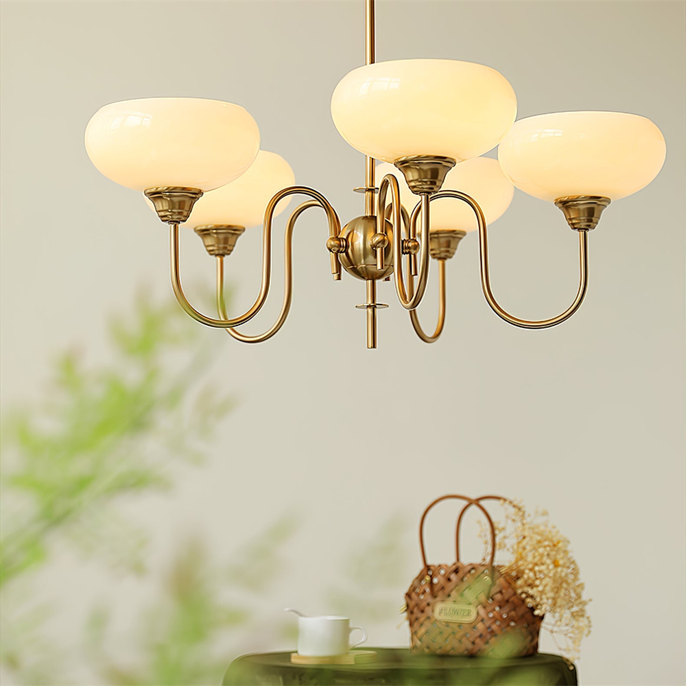 Bubble Creamy Persimmon Glass Chandelier