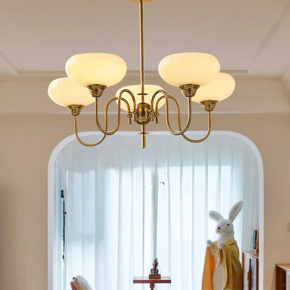 Bubble Creamy Persimmon Glass Chandelier