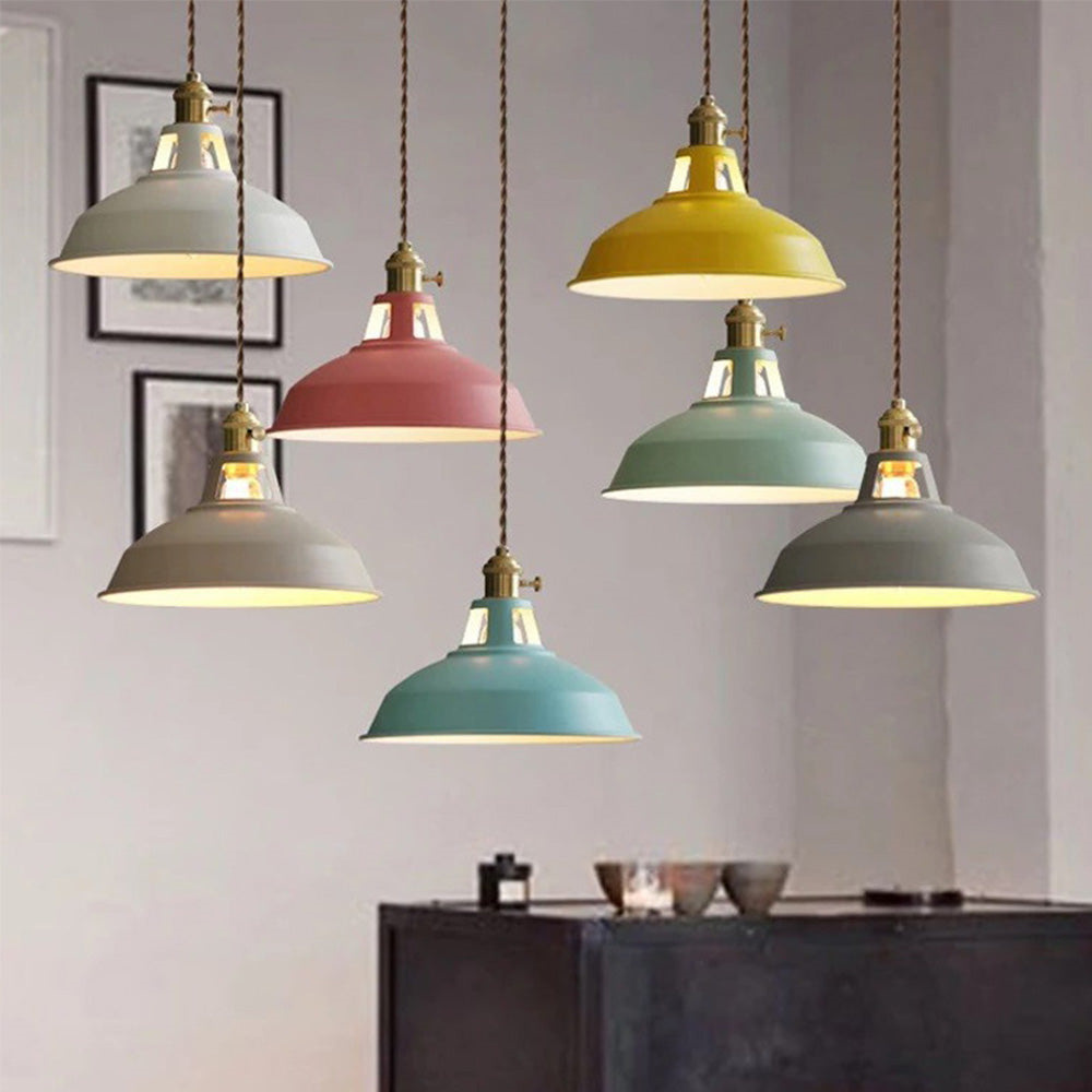 Contemporary Stained Iron Island Pendant Light