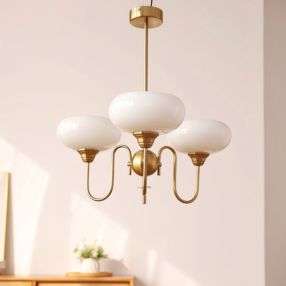 Bubble Creamy Persimmon Glass Chandelier