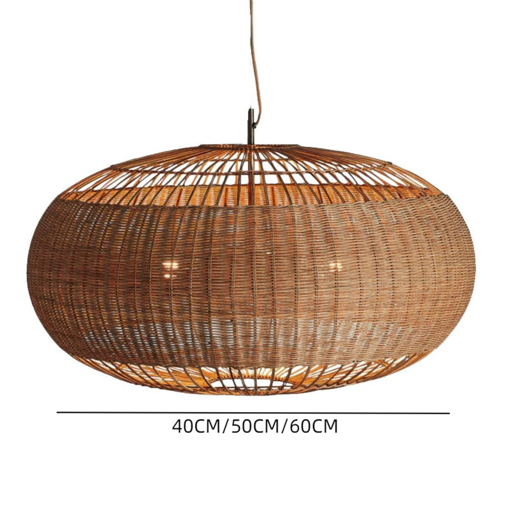 Vintage Japanese Wabi-Sabi Style Rattan Pendant Light
