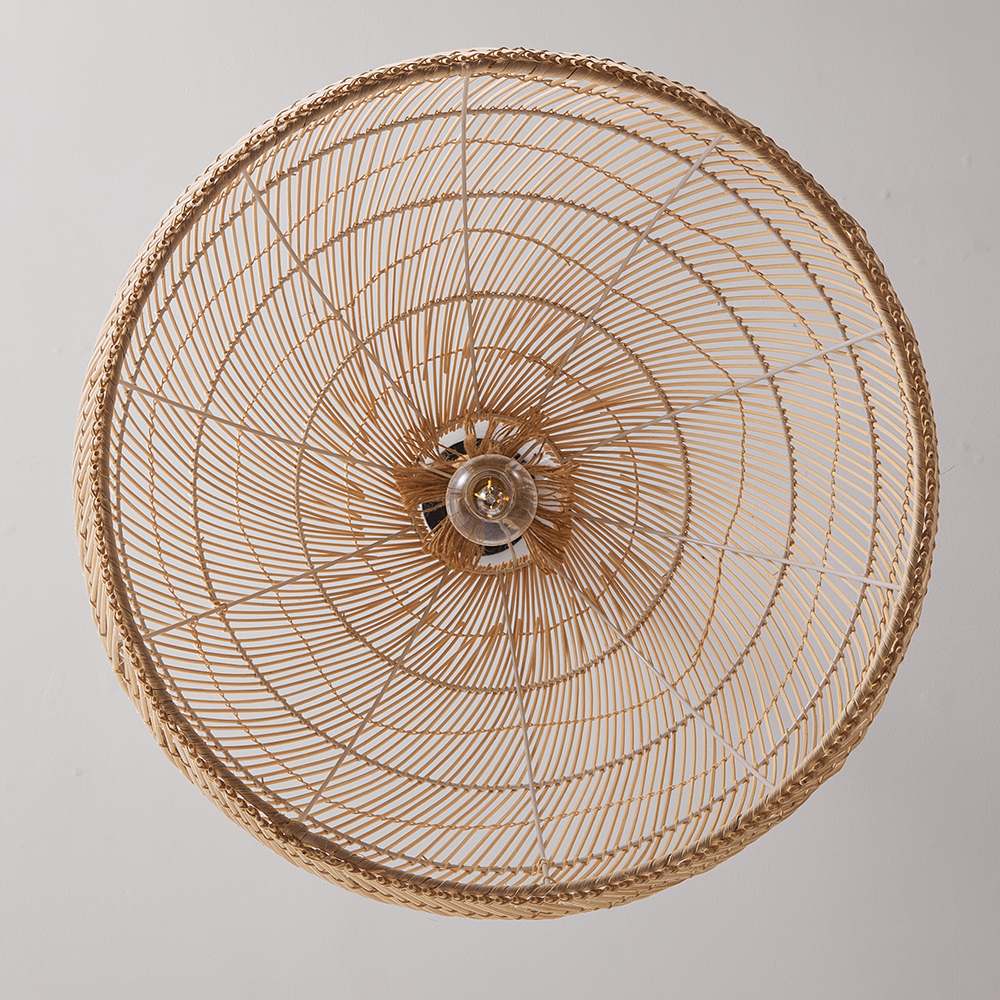 Hemp Rope Pendant Hand-woven Rattan Chandelier For Dining Room Living Room