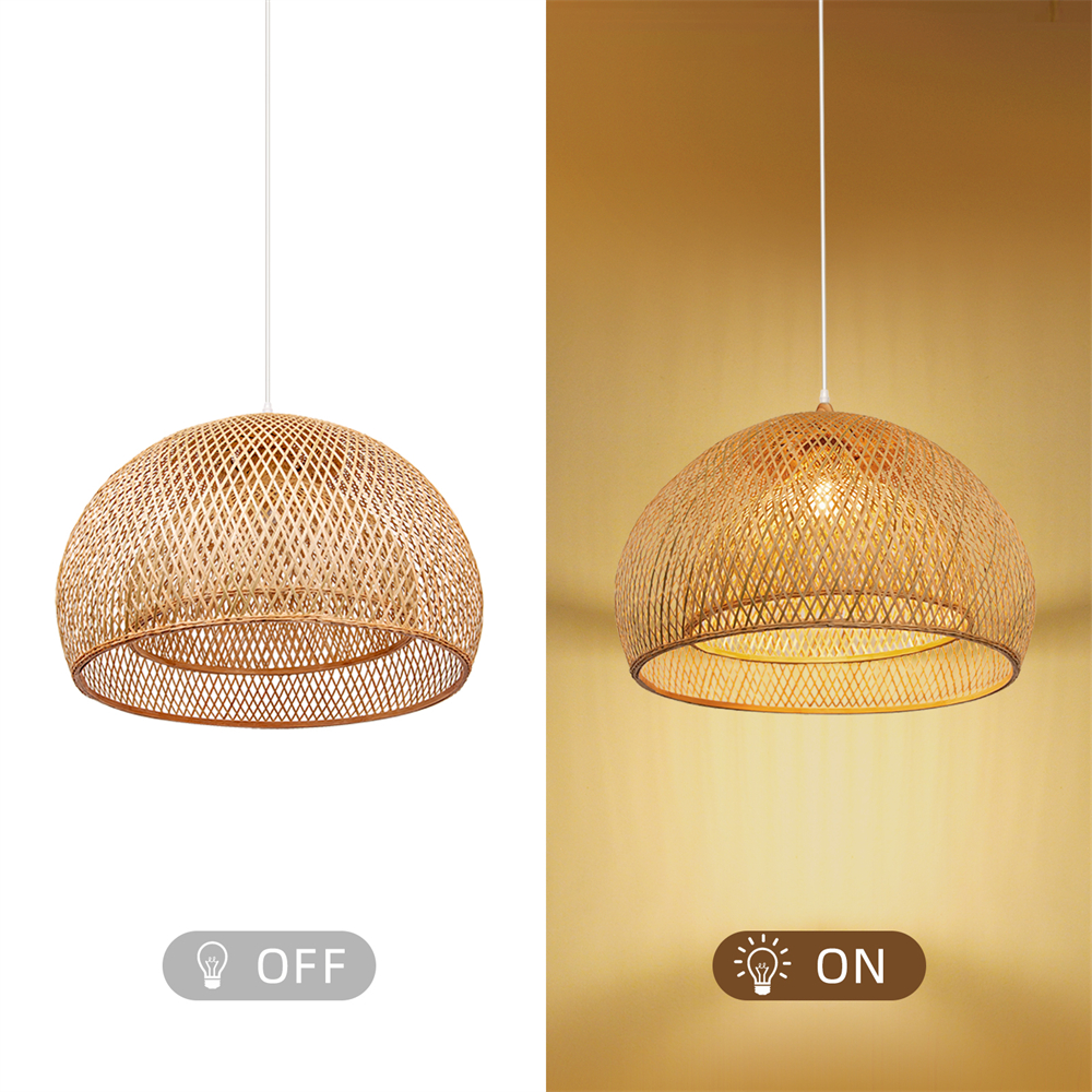 Handmade 2-Layer Bamboo Pendant Light Sustainable Ceiling Light Shades