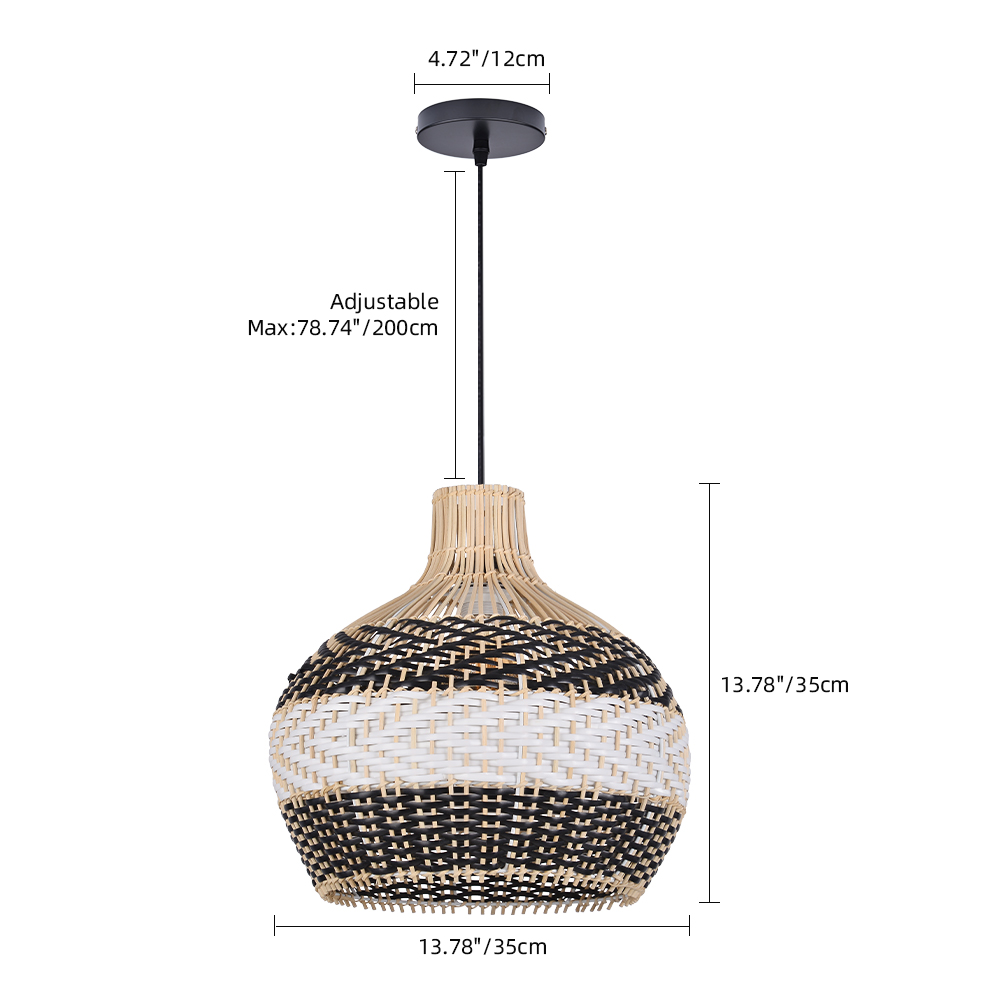 California Rattan Pendant Light Chandelier Coastal Interior Design Lighting Fixture
