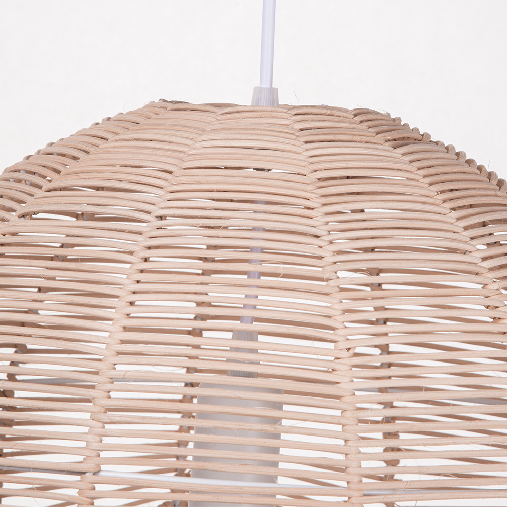 Hollow Rattan Pendant Light Fixture Bohemian Living Room Natural Wicker Light