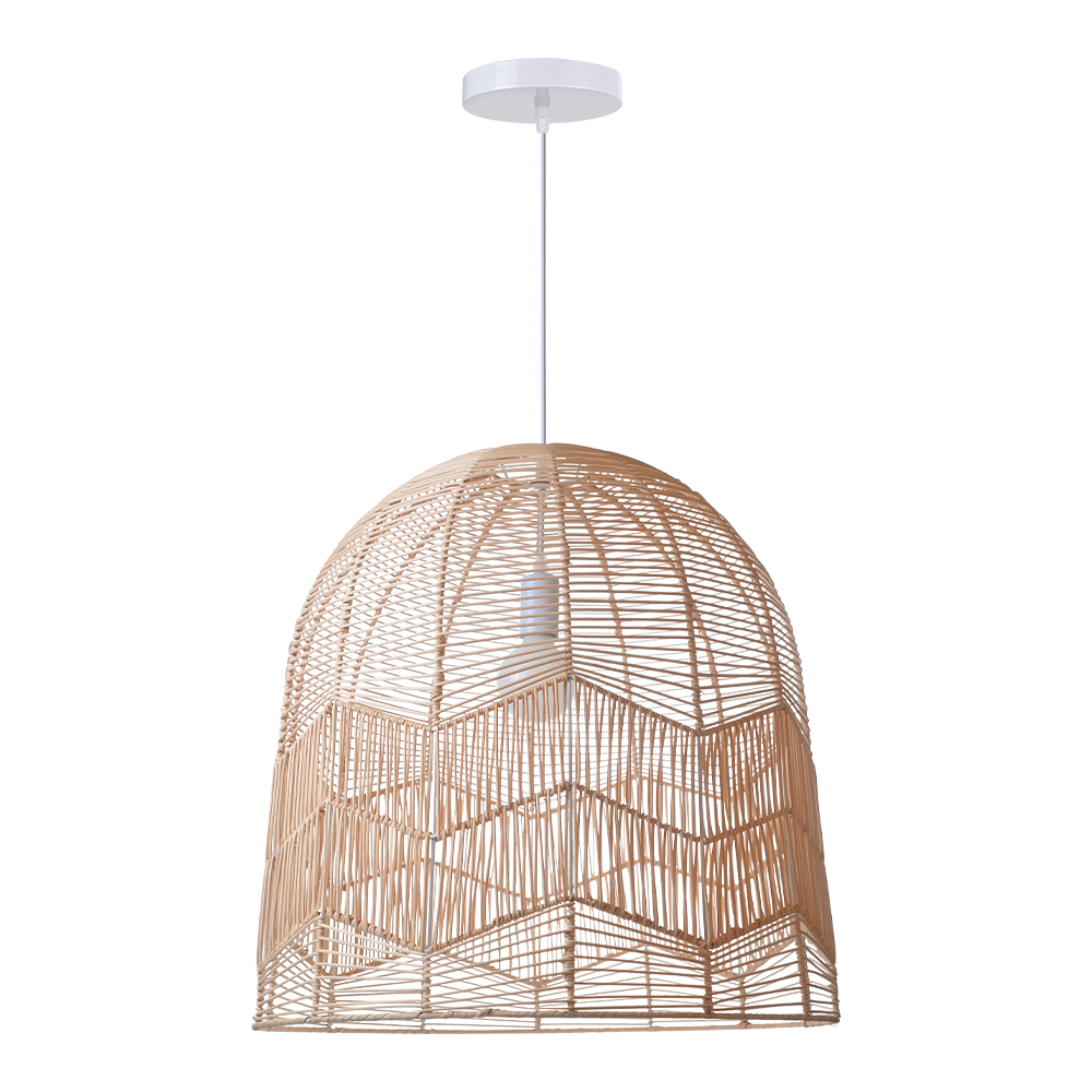 Hollow Rattan Pendant Light Fixture Bohemian Living Room Natural Wicker Light